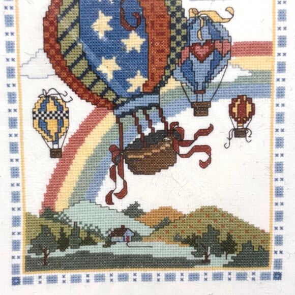 Hot Air Balloons Counted Cross Stitch Kit Imaginations Rainbow Vintage 90s 1996 - Picture 4 of 6